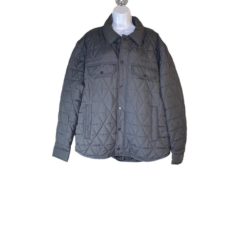 Marc New York Mens Light Gray Puffer Jacket Front Pockets Winter Coat Size XXL